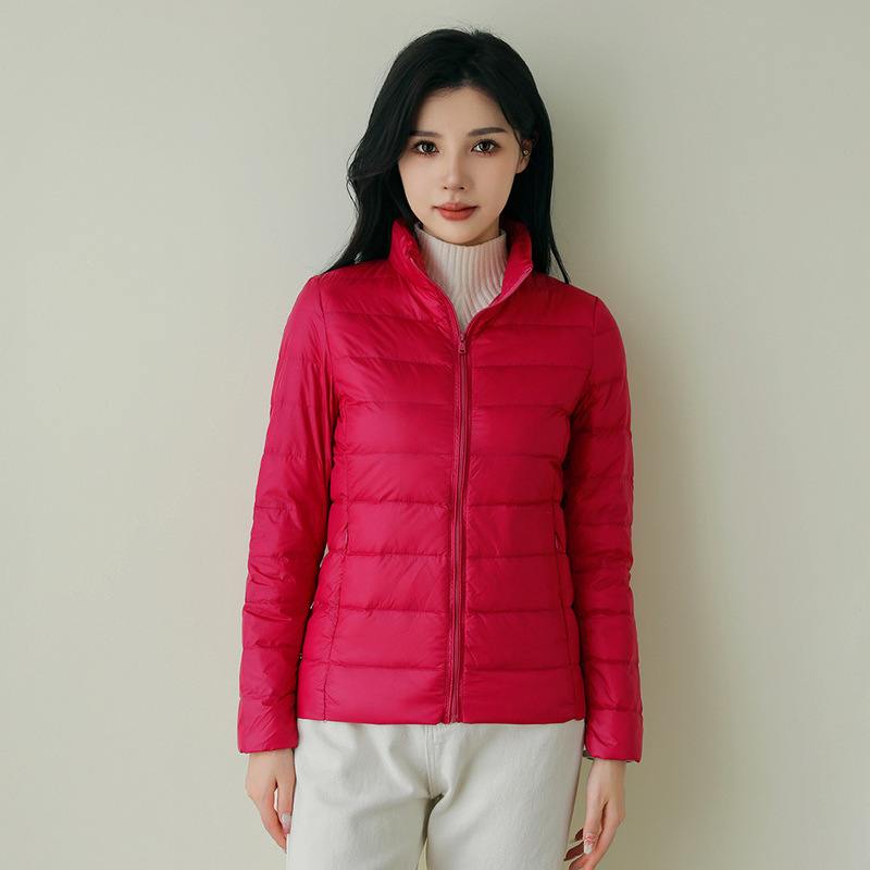 Pinghu down jacket thin lightweight solid color simple white duck down slim warm new lightweight down jacket women's coat Pinghu down jacket thin lightweight solid color simple white duck down slim warm new lightweight down jacket women's coat