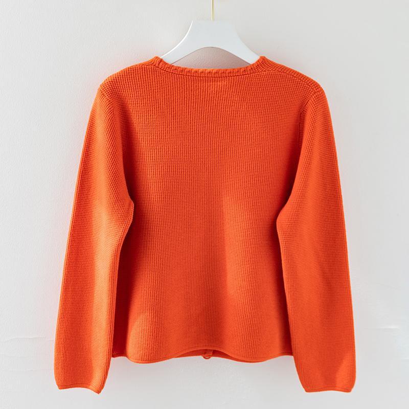 【 Cashmere Family 】 Strickjacke aus Wolle mit V-Ausschnitt, lockerer Damen-Strickpullover in Übergröße, kurzer Stil für den Herbst_voghion.com