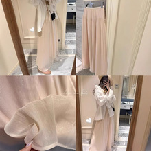 珠光感~夏长款垂坠感欧根纱A字半身裙高级感气质宽松遮胯显瘦长裙