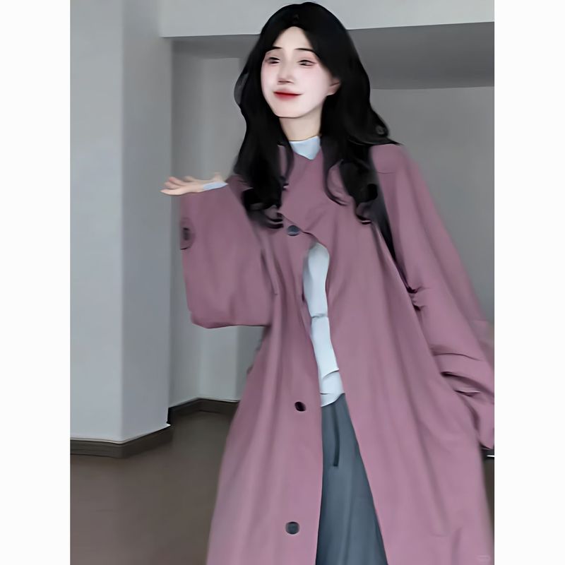 早秋法式漂亮洋气减龄别致又又飒超好看长款风衣外套女|undefined