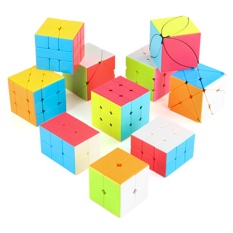 Panxin con tornillo de resorte rotación suave cubo de Rubik de tercer orden color sólido de orden positivo en forma de cubo de Rubik caja de regalo de juguete traje