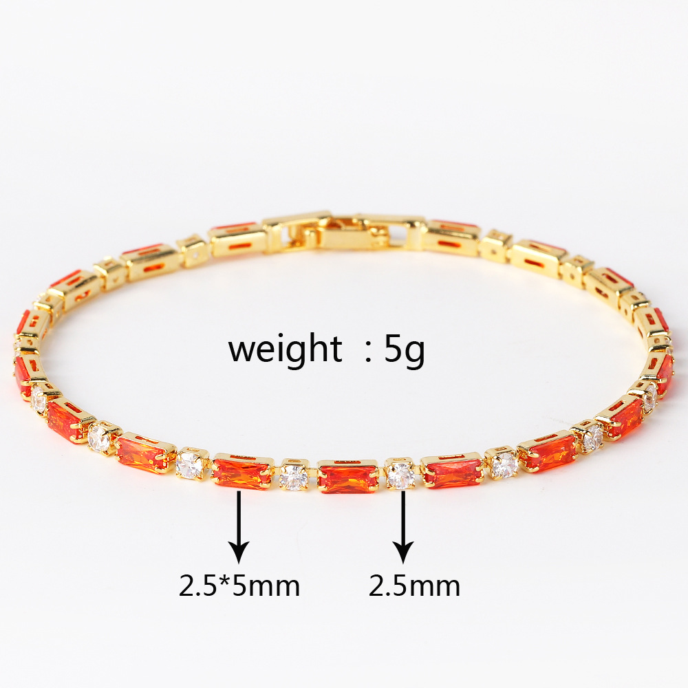 5g Weight Copper Pendant Material Zircon Inlay Material Bracelets Classification Copper Chain Material 1 Piece Quantity Holiday, Travel, Daily Occasion Copper Material Geometric Pattern Women's Gender Plating Design Casual, Simple Style, Streetwear Style Copper Plating Geometric Zircon Bracelets 无