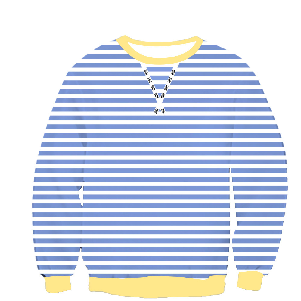 Amazon 2024 Europe and the United States cross-border foreign trade autumn and winter new color striped crew neck loose sweatshirt sweater women