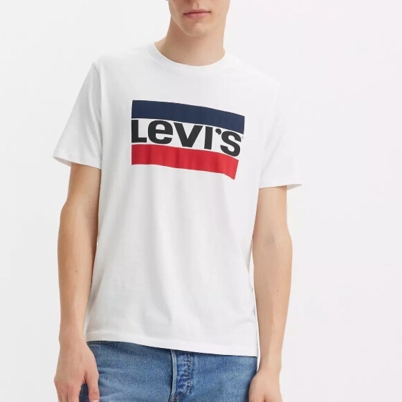2025 Summer New Levi's Pure Cotton Trendy T-Shirt Men's Printed Short-Sleeve Breathable Versatile Slim-Fit