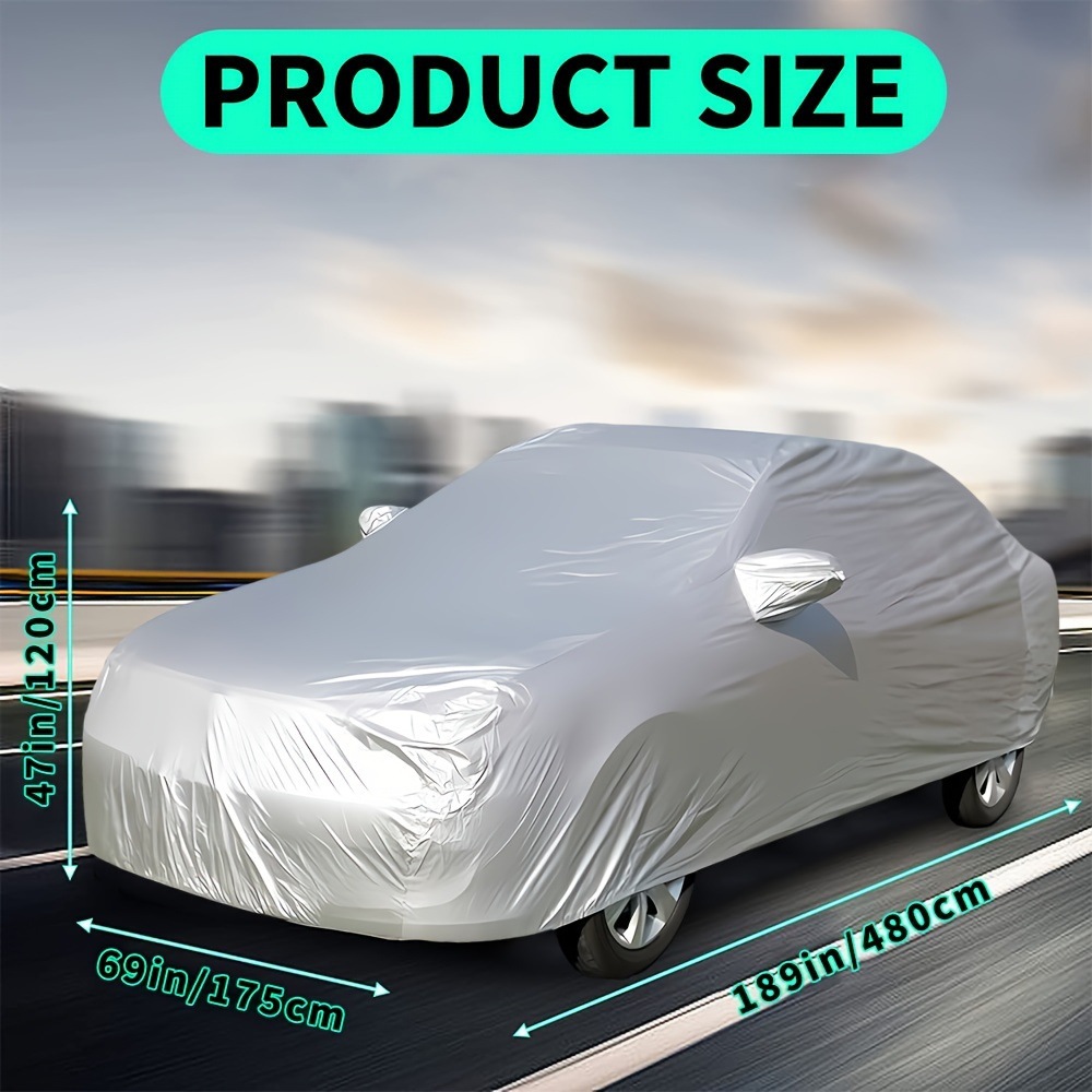 Ropa de automóvil multifuncional con protección solar, suciedad, arena y polvo, prevención de la caída de hojas en cuatro estaciones, cubierta de ropa de automóvil PEVA de una sola capa