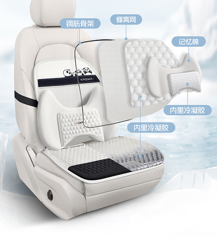 Car Seat Cushion, Universal for All Seasons, Cartoon Cute Pacha Dog Summer Breathable Half-Pack Rear Seat Cover