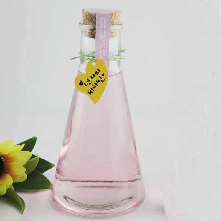 创意锥形冷泡茶玻璃瓶奶茶杯350ml含木塞漂流瓶果汁酵素饮料瓶子