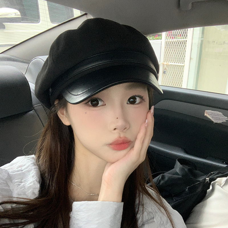 韓国の百合ベレー帽の女性は秋冬に顔を見せます。|undefined