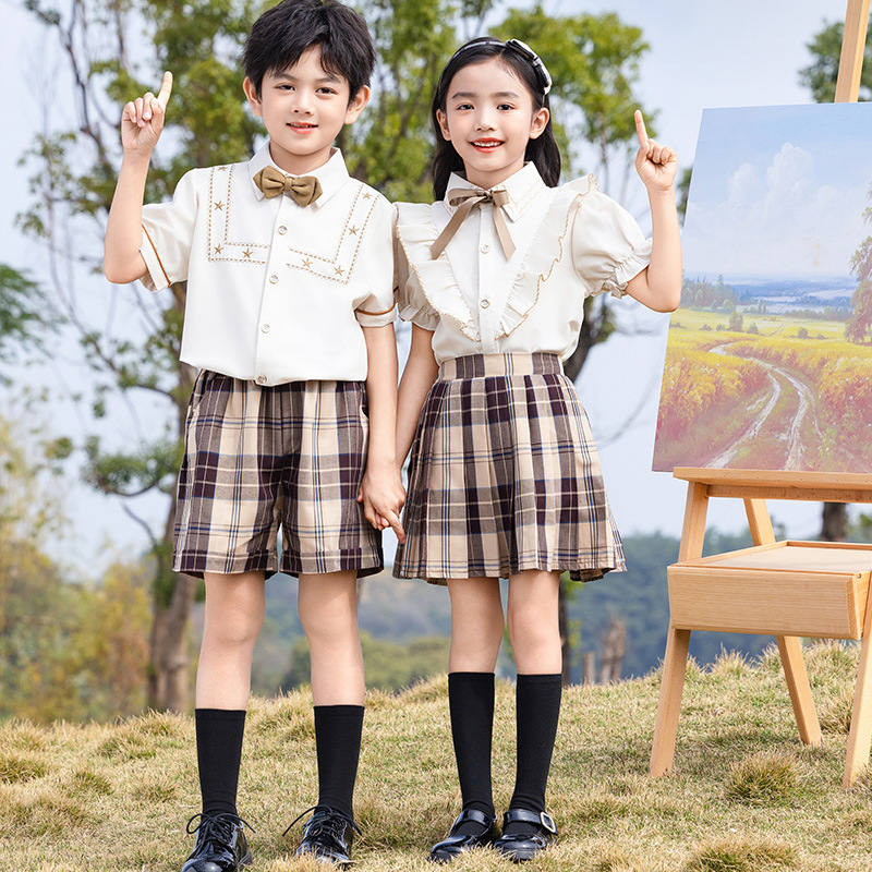 Summer Student Uniform Set for Primary School Students, College British Style School Uniform, Graduation Photos, Kindergarten Clothes, JK Uniform, Class Uniform