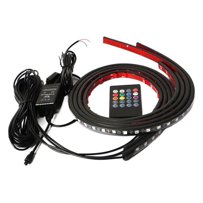 Caraf coche colorido RGB chasis luz aplicación decorativa luz de la atmósfera controlada por voz luz 90*120 120*150cm