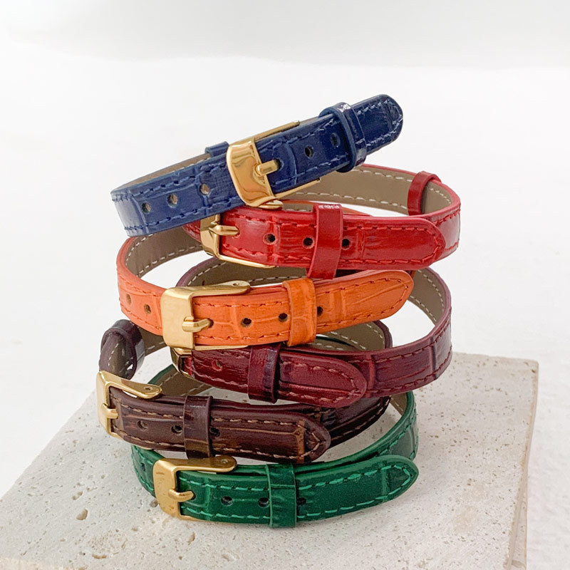 Real cowhide rope wide strap bracelet couple bracelet light luxury niche girlfriends stationery sisters exquisite girls