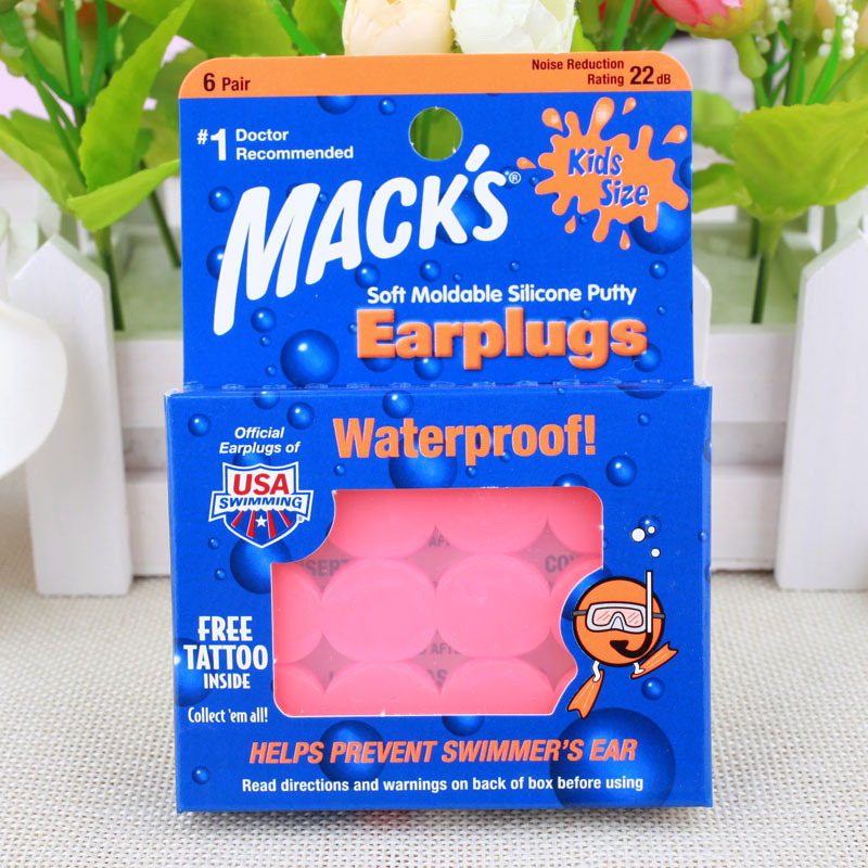 6個入りシリコン樹脂製大人用耳栓、子供用耳栓、防水、水泳用、アメリカMACK'S製、ノイズキャンセリング、遮音、睡眠用|undefined