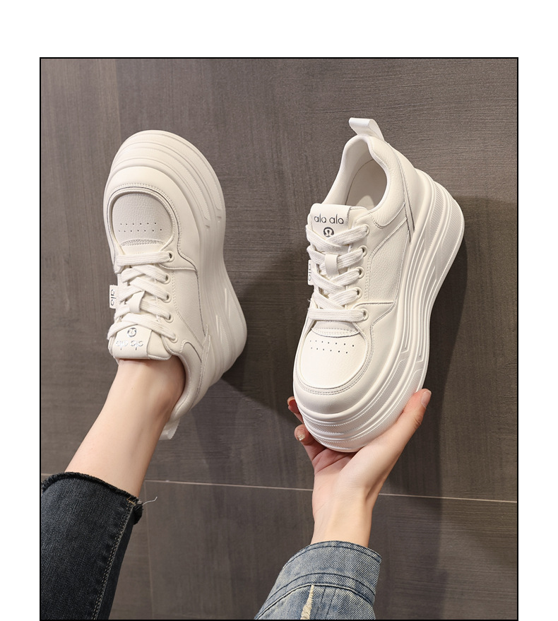 Giày sneaker nữ đế dày tăng chiều cao 8 cm phong cách platform — đen chi tiết 14