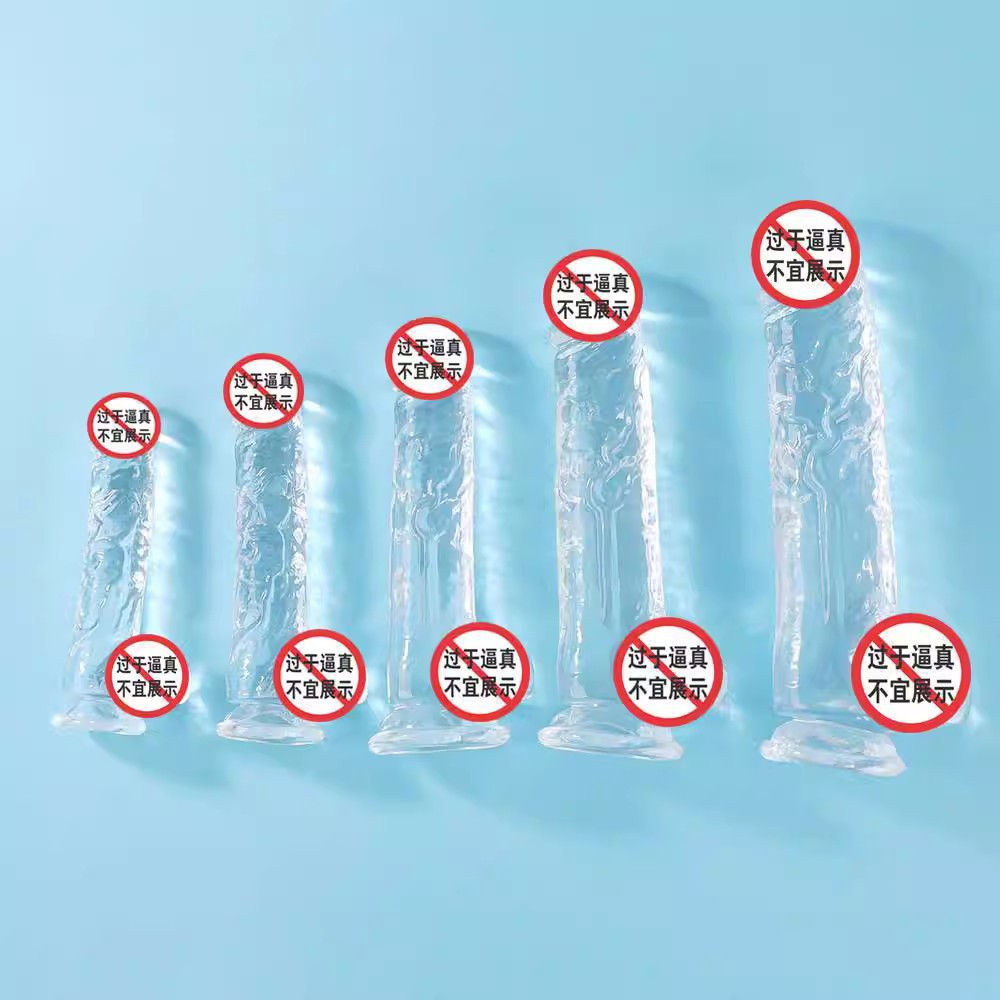 Transparent Crystal-Effect Dildo with Egg Texture, TPE, 14 cm — detail image 3