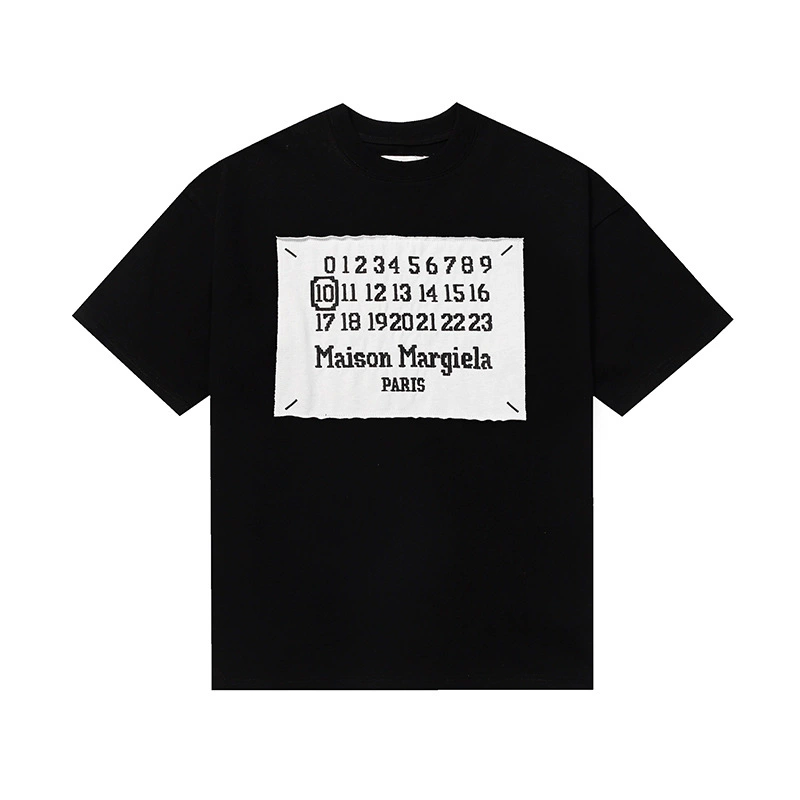 Maison Margiela 24SS коллекция MM6 цифровой узор круглый вырез мужской и женский модный бренд укороченный рукав футболка серия