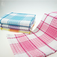 厂家定制外贸出口色织平布格子茶巾棉质厨房巾可改变工艺厨房抹布