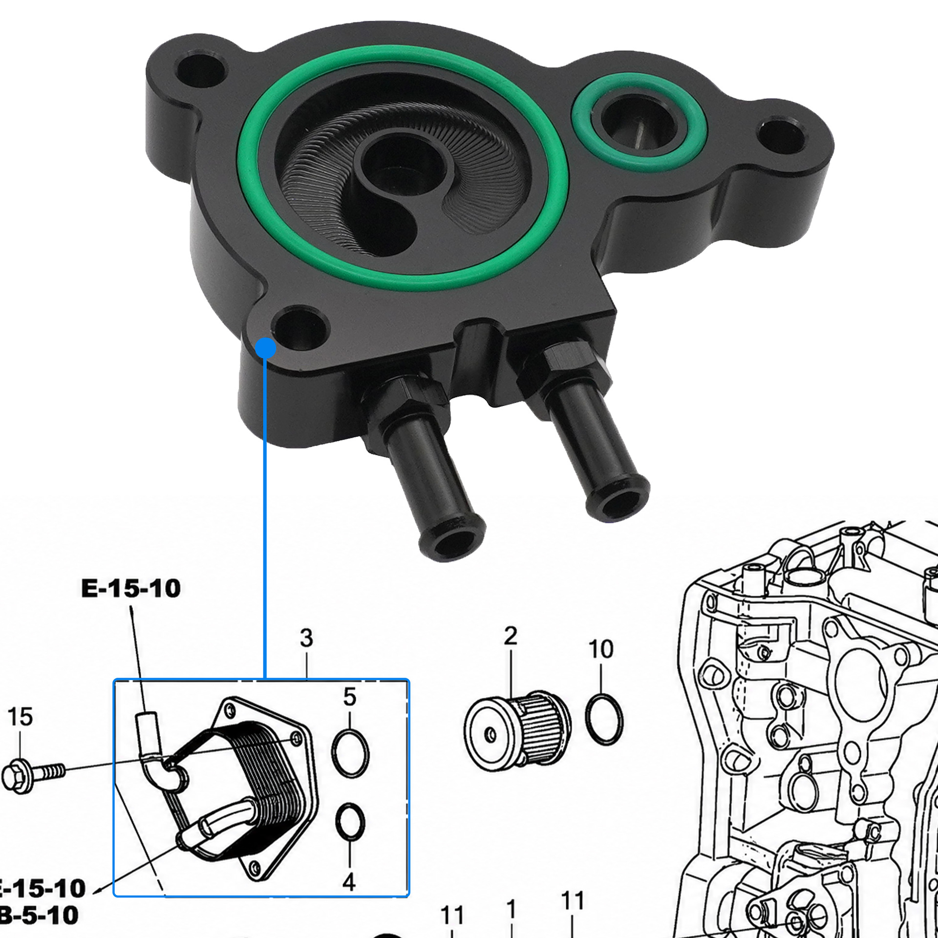 Transmission Oil Cooler Adapter Is Suitable for Honda Civic Accord 25450-P4V-013