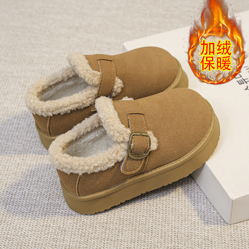 Zapatos de invierno de niñas 2026 nuevos zapatos de nieve de invierno de niños zapatos de algodón de niñas zapatos de lana de lana gruesa