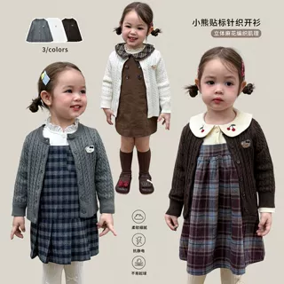 （8.31新款上新）女童针织衫上衣秋季新款儿童毛衣外套女宝宝衣服