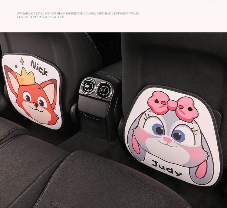 2024 car seat cushion four seasons universal seat back four seasons universal cute cartoon high-end car seat back anti-kick pad