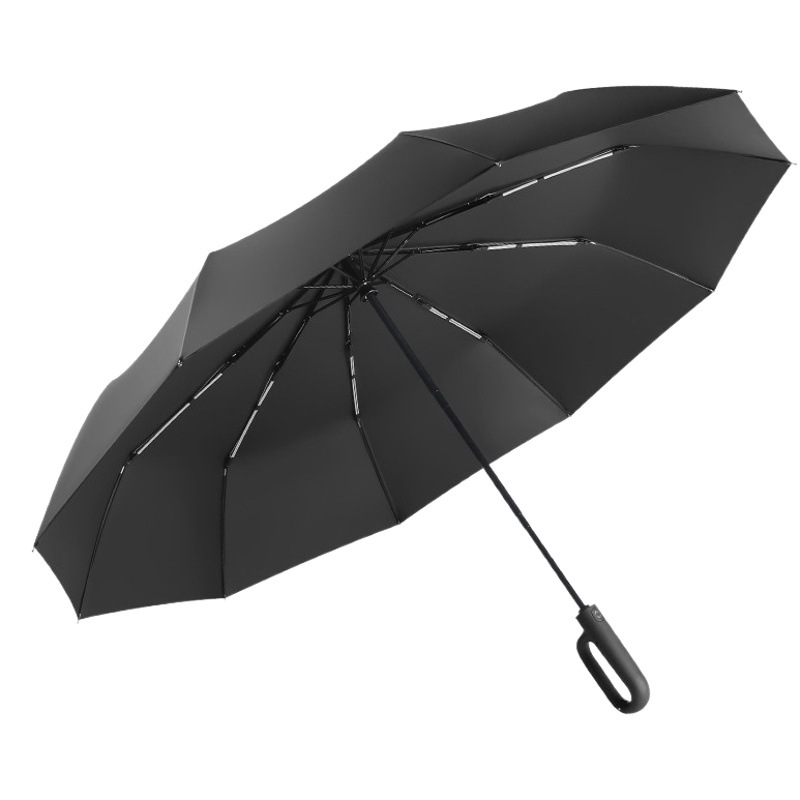 Hebilla de anillo 10-hueso plegable automático lluvia y lluvia de doble uso de gran capacidad resistente al viento doble coche protección solar paraguas conjunto image 1