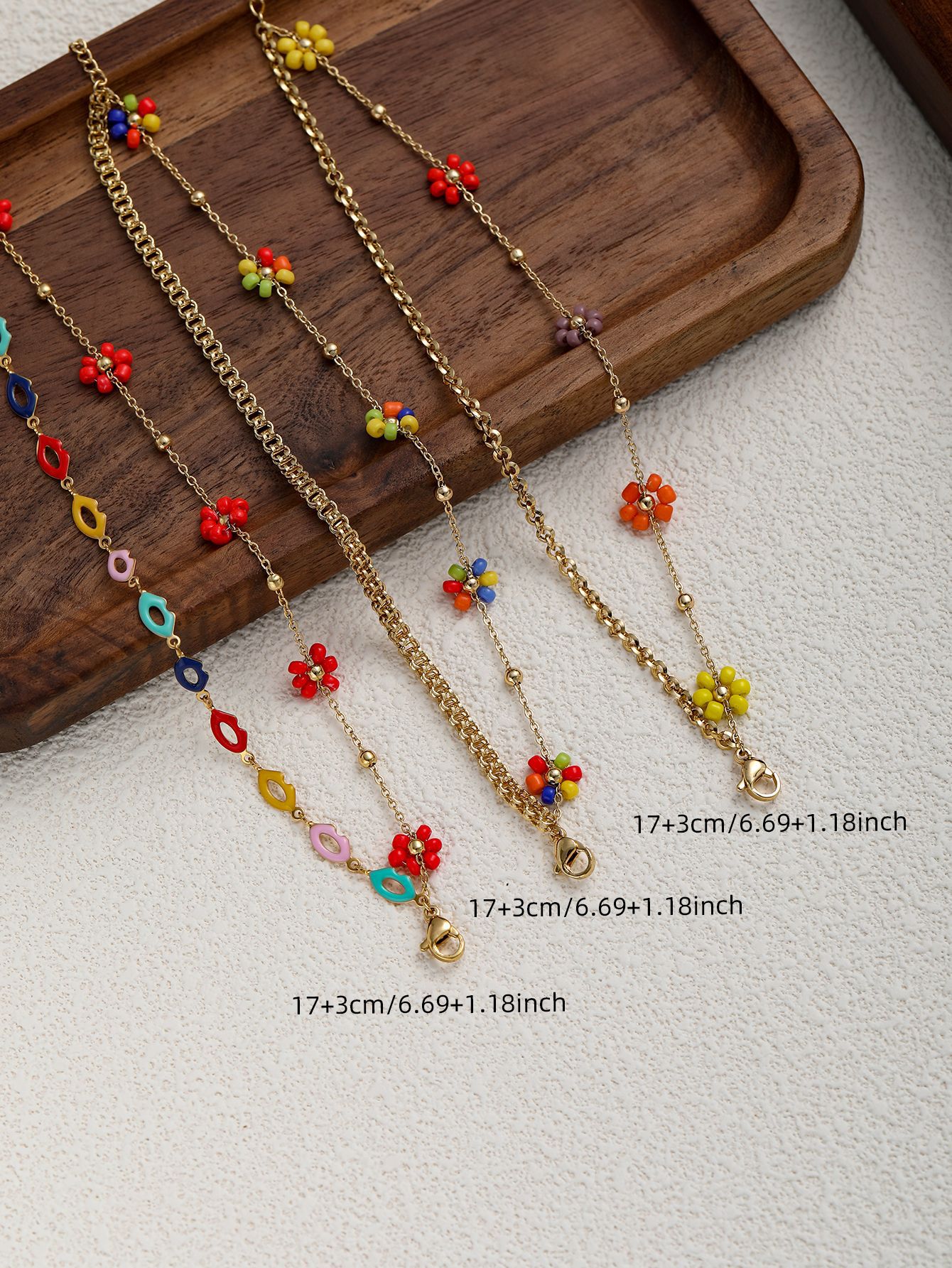 All Seasons Season Simple Style Flower 304 Stainless Steel Cable Chain Bracelets In Bulk