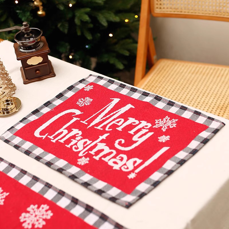 Decoración de mesa de Navidad hogar tienda placemat mesa corredor decoración de Navidad escena diseño mantel paño colgante