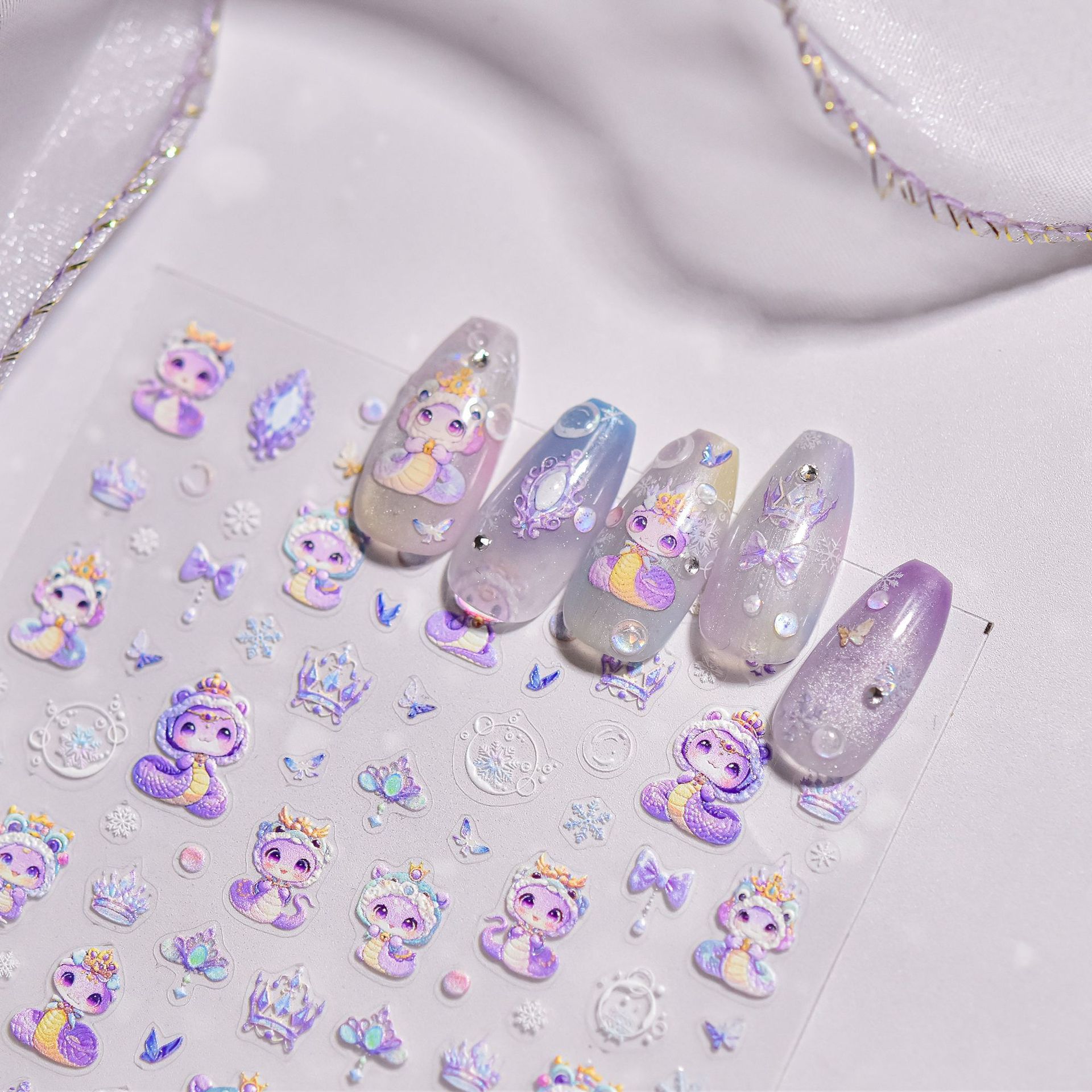 Manicure nuevo tipo de pegatinas delgadas y resistentes japonesas diy pegatinas de uñas para niños Zhao Cai Koi pegatinas auxiliares de manicure