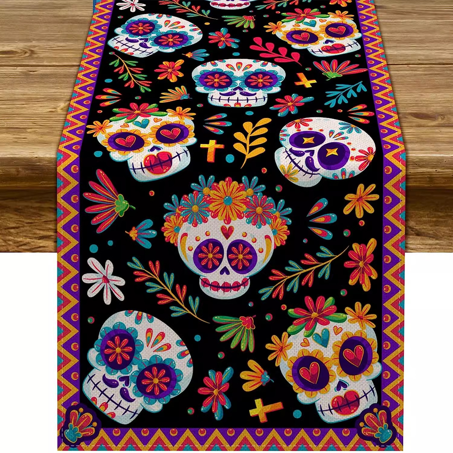 110g Weight Tablecloths Home Textiles & Decor Type tablecloth Event & Party Supplies 1 Piece, 1 Set Quantity Casual, Party Occasion Linen Material Halloween, Day of the Dead Festival Skull Pattern Funny Style Halloween Day Of The Dead Funny Skull Linen Casual Party Tablecloth Party Supplies Tableware 1 Piece 1 Set 15