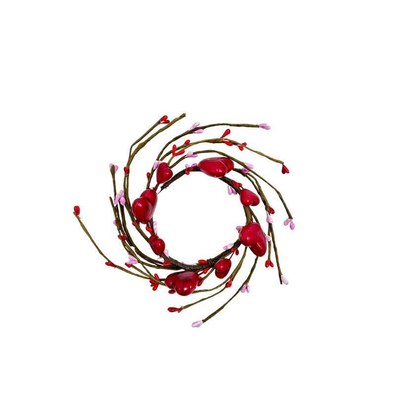 Valentine's Day heart-shaped candle holder festive wedding centerpiece candle ring artificial heart heart-shaped candle ring