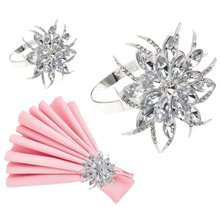 in stock hotel table flower napkin buckle rhinestone crystal lotus napkin ring napkin ring manufacturers wholesale