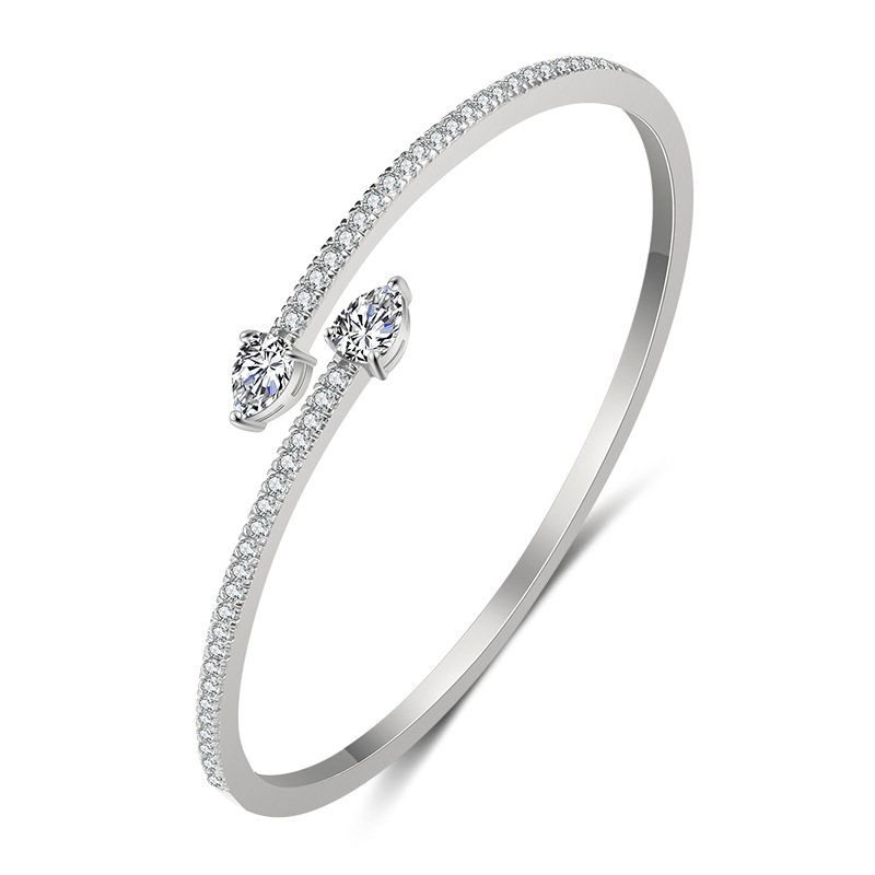 Bracelet drop-shaped, diamond encrusted