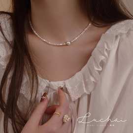 高版本极细2mm白蝶贝天然5A强光淡水珍珠纯银可调节项链甜美高级