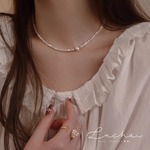 高版本极细2mm白蝶贝天然5A强光淡水珍珠纯银可调节项链甜美高级