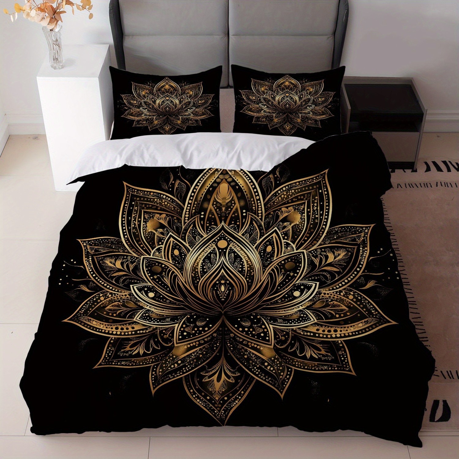 Transfronterizo textil para el hogar Mandala impresión digital quilt kit suave piel transpirable portador TEMU / JIT