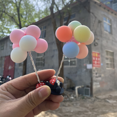 Factory direct sales soft clay colorful balloon car ornaments car decoration light clay confession balloon cake plug-in