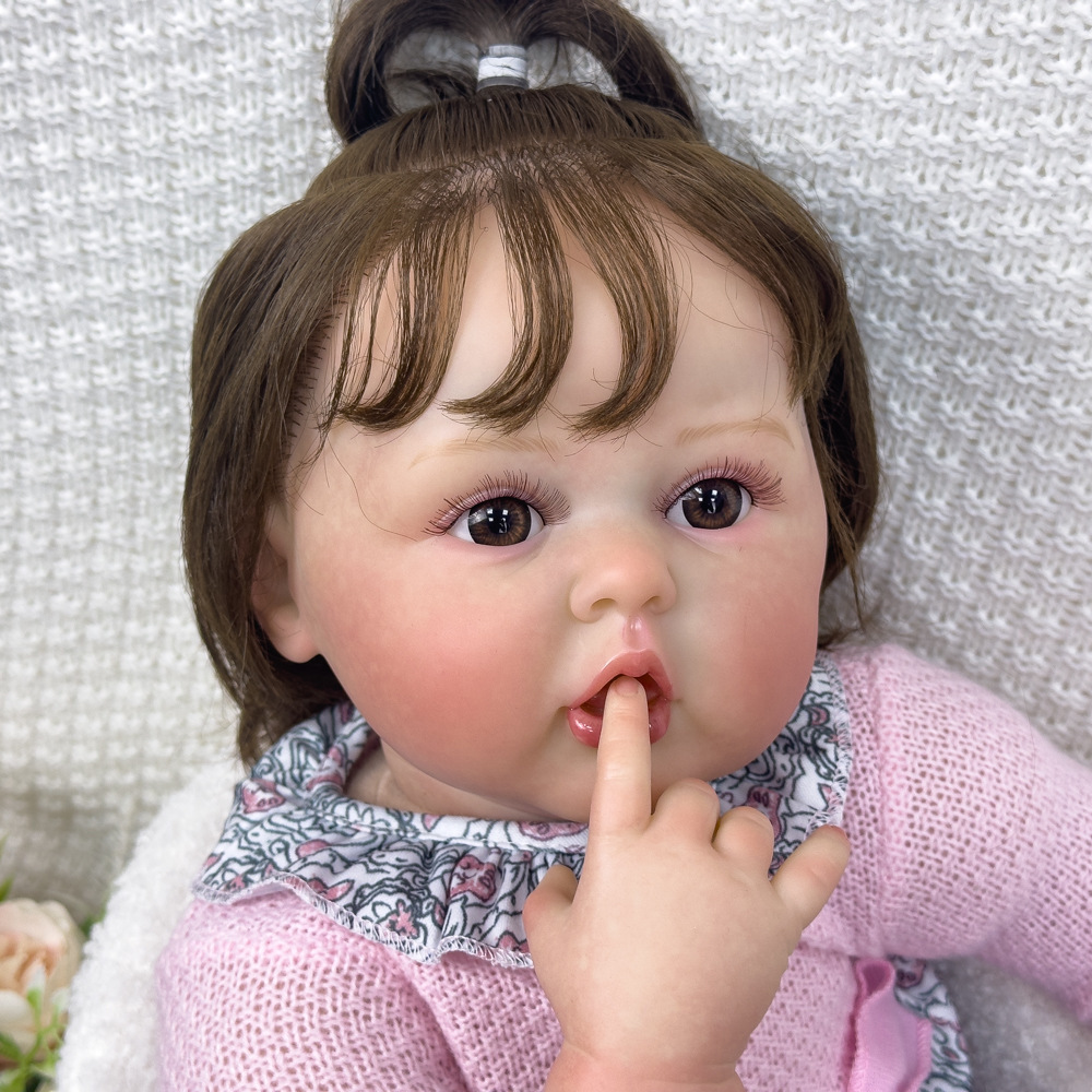 Bebé de 60cm de simulación de goma blanda muñeca de simulación transfronteriza grande muñeca muñeca de niña muñeca