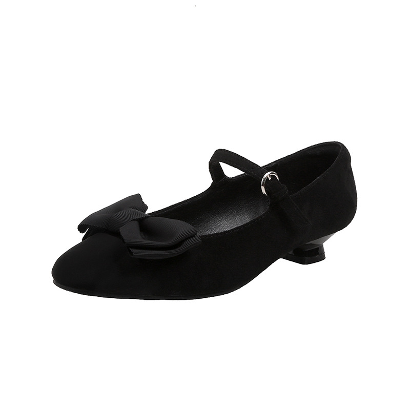 Zapatos Mary Jane con Correa y Punta Redonda para Mujer, Estilo Coreano, Novedad de Primavera 2025, con Lazo Dulce, Estilo Influencer