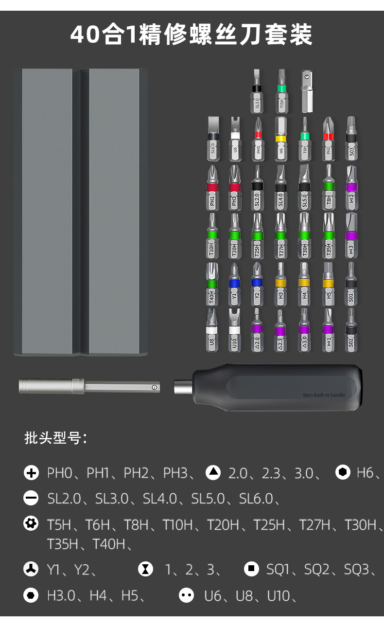 螺丝批笔记本钟表维修拆机手机维修多功能批发精密螺丝刀工具套装详情4