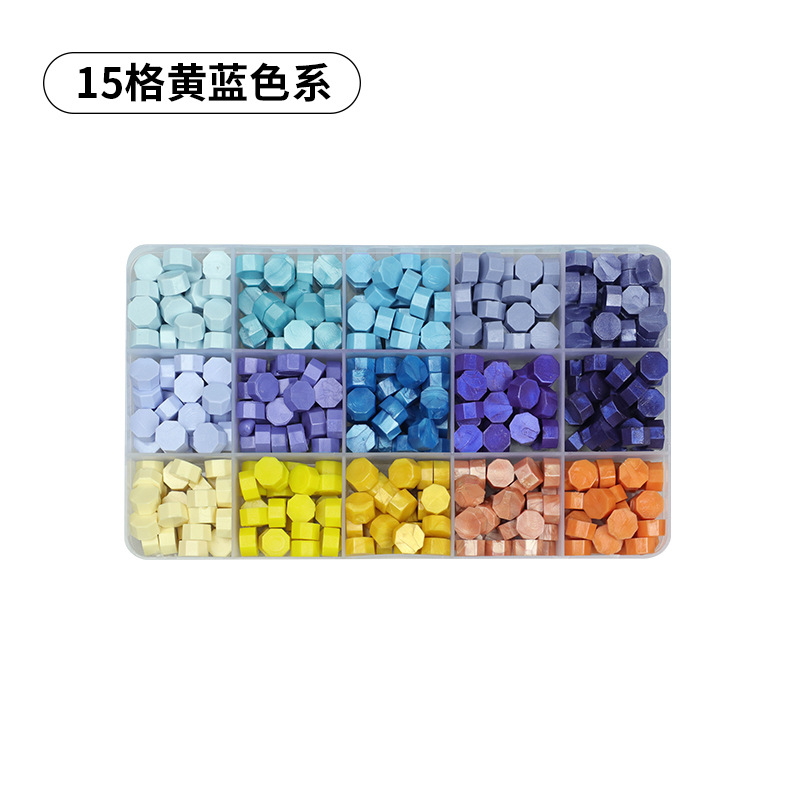 Fuego pintura cera grano traje de color mezclado 24 caja de cuadros de color ocho lados fuego pintura sellado cera fuego pintura sello cera grano fábrica al por mayor