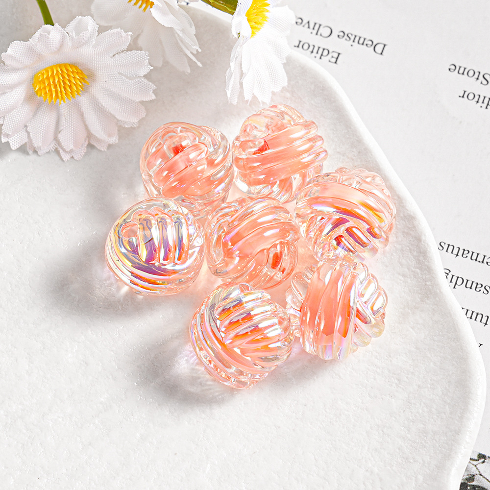 AB color acrílico transparente cuentas de caramelo cuentas de bricolaje cadena de teléfono móvil accesorios de joyería hilo corazón de azúcar cuentas al por mayor
