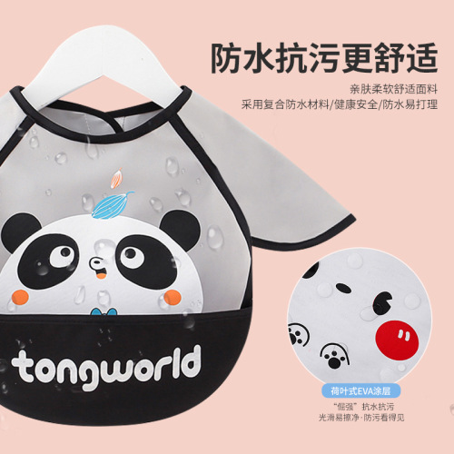 Baby bib smock for baby and toddler feeding bib skirt and mouth cover waterproof autumn and winter reversible anti-dirty