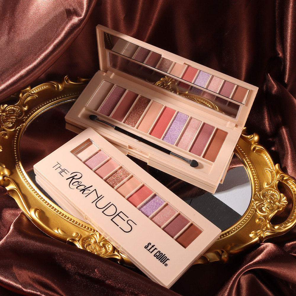 s.f.r color comercio exterior maquillaje fuente fábrica al por mayor mate perlada desarrollo de color 10 color sombra de ojos cepillo barato