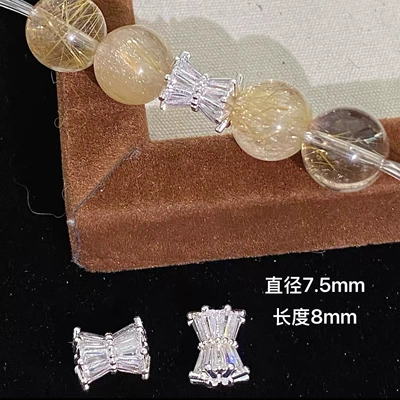 High Color Retention, Full of Diamonds, Versatile and Sparkling, Small Waist-Shaped Spacer Beads, Crystal DIY Accessories, Bracelets, Necklaces, Handmade Accessories (Zərgərlik ara hissələri) - bright-silver