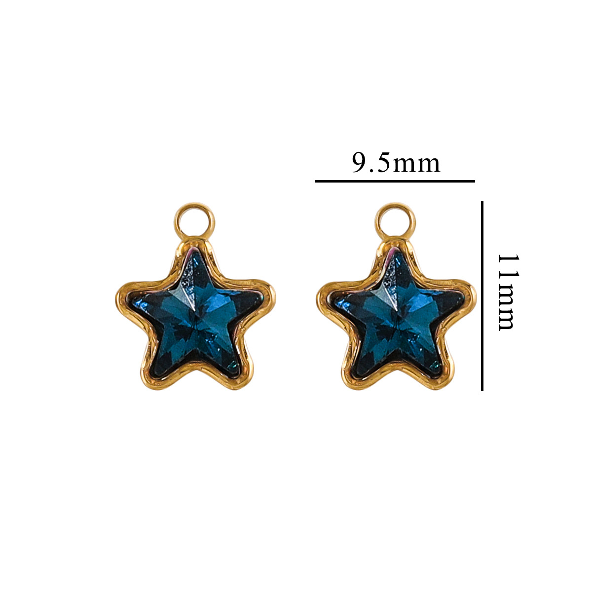 Colgante de cristal de color de acero inoxidable pentacolgante de nuevo collar colgante DIY accesorios joyería