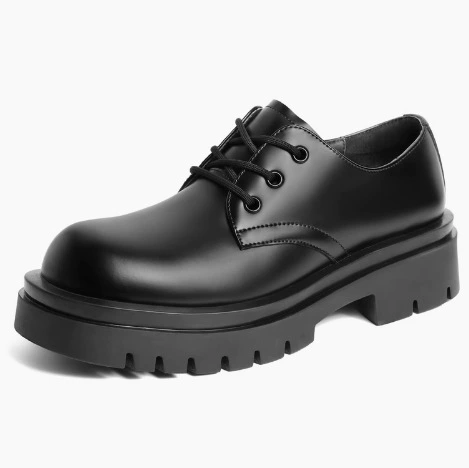 Туфли дерби на толстой подошве, модная мужская обувь из воловьей кожи, британская мужская обувь, мужская кожаная обувь на толстой подошве, туфли дерби, повседневная обувь с большим носком.