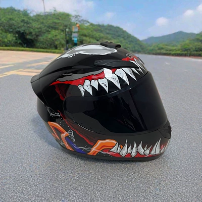 Motorcycle Full-Face Helmet for Men and | Motosiklet kaskı (dəbilqə) - new-venom-black-lenses-l-head-circumference-57-58-weight-60-65kg