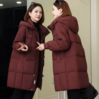 妈妈羽绒服中长款2026新款中年女装冬季加厚连帽洋气休闲保暖外套