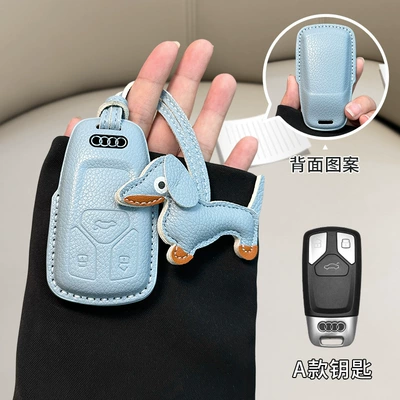 in stock for Audi Car key bag - audi-model-a-linen-blue-blue-dachshund