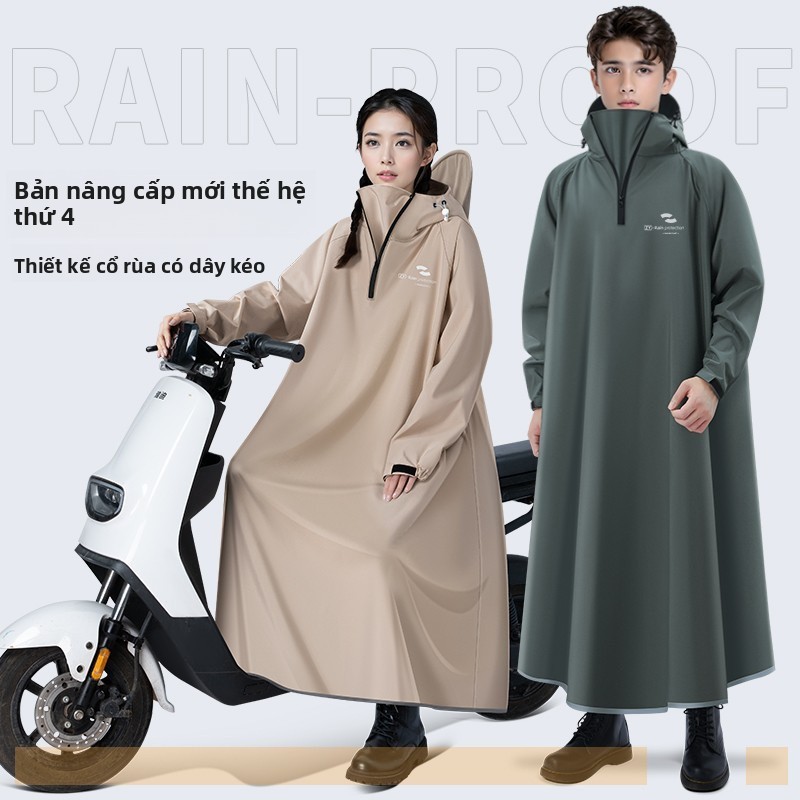 Raincoat Women's Cycling Full Body Rainstorm Protection Motorcycle Men's Adult One Oxford Cloth Thick Student Poncho Electric Car Long